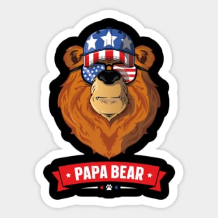 Papa Bear 4th Of July Sticker